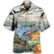 Combat Aircraft Military Planes Hawaiian Shirt, Short Sleeve Unisex, Beach Shirt