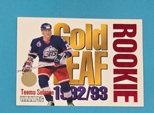 1993-94 Leaf Gold Leaf Rookie #1 Teemu Selanne Winnipeg Jets HOCKEY Card 5F. rookie card picture