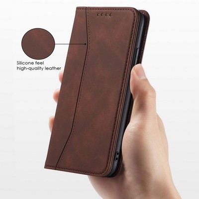 For Samsung S23 Ultra/S23 FE/S23 Plus Magnetic Leather Wallet Case Cover BROWN