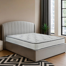 Winged Panel Bed Frame Plush Velvet Upholstered Gas Lift Storage Double UK Sizes