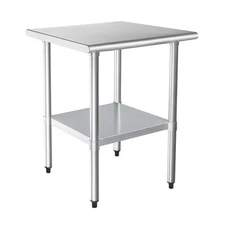 HARDURA Stainless Steel Table 24X30 Inches with Undershelf and Galvanized Leg...
