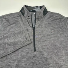 Greyson Mens Large Gray 1/4 Zip Camo Neck Long Sleeve Golf Pullover Embroidered