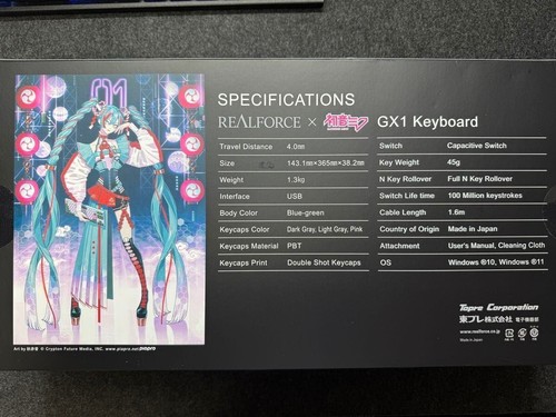 Topre REALFORCE x Hatsune Miku Collaboration GX1 Gaming Tastatur 45g Gebraucht - Bild 2 von 3