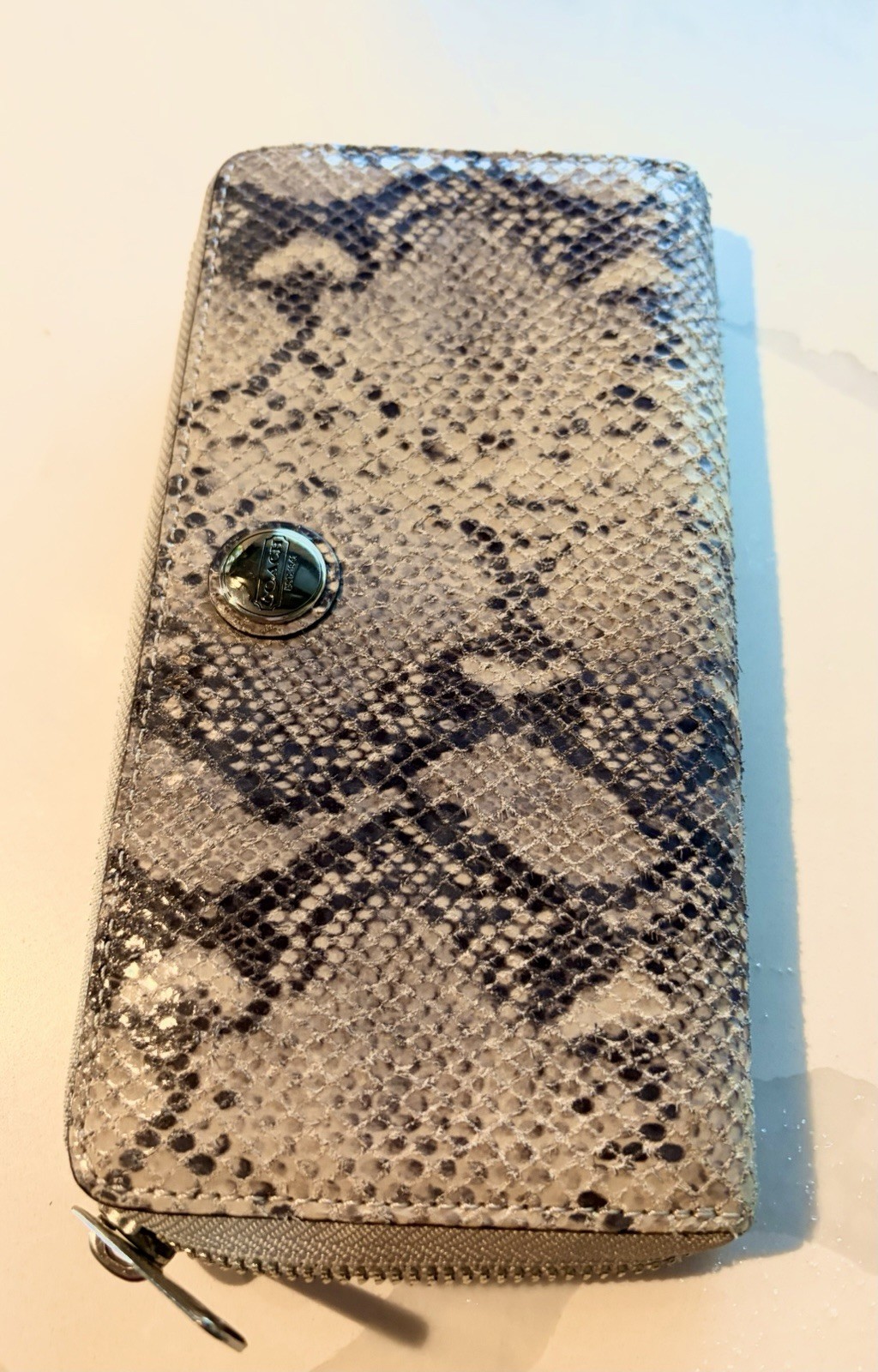 COACH Exotic Swagger Python Embossed Leather  Zip… - image 1