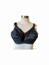 Custom Fit Bra by LeUnique, Jeunique J32 Black wireless nursing vtg style Bra