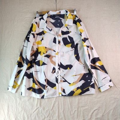 Marco Polo Plus Colourblock Print Collared Button Up Womens 16 Lightweight