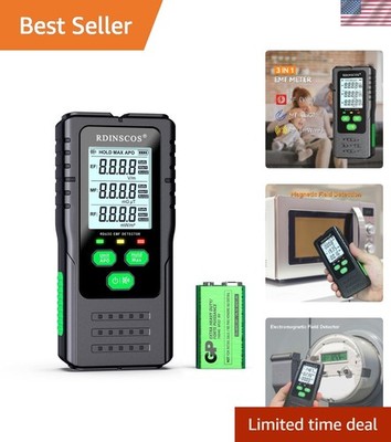 Compact EMF Meter: Detects AC Magnetic, Electric & Microwave Radiation Clearly