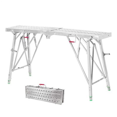 140 x 25cm Folding Scaffolding Platform Work Bench Scaffold Adjustable Height-
