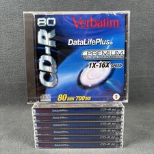  7 Verbatim 700MB/80 Min CD-R Disc w/ Case 1X-16X Speed Premium AZO Blue Tech