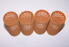 4 Samtwickler beflockt Braun Metallwickler Lockenwickler Wickler Ø 32 mm SOLIDA