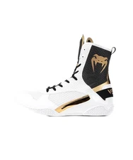 Elite Boxing Shoes - White/Black-Gold