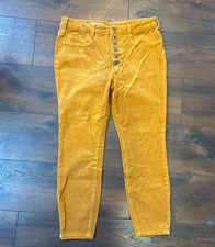 Anthropologie Pilcro High Rise ButtonFly Skinny Pants Woman s Corduroy Gold, 32