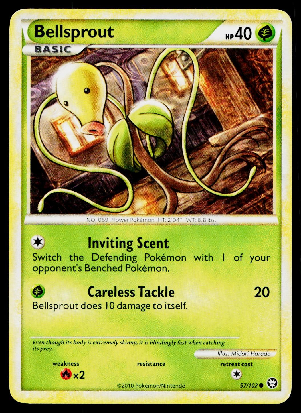 Bellsprout 57/102 Common HGSS Triumphant Pokemon Lightly Played