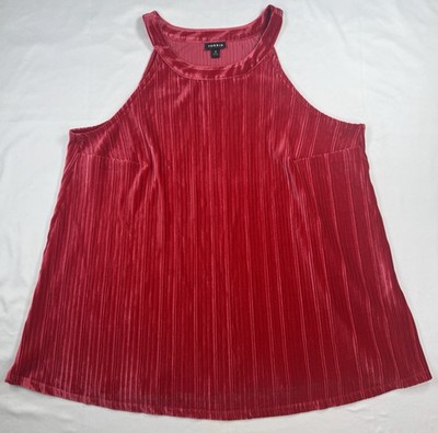 Torrid Women's Red Velvet Goddess Sleeveless Tank Top Size 0