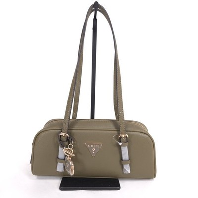 GUESS Womens New Zita Satchel Double Handle Shoulder Bag Olive Green SA731909
