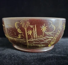 Cuba Havana Wooden Bowl Vintage 1958
