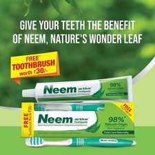 Neem Active 98 Natural Origin Total Care Naturally Toothpaste -200Gm -Free ship