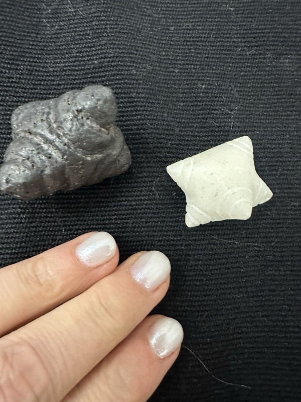 2 Peruvian Hand Inca Carvings - Masculine & Feminine Power Stones