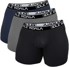 3-12 Pack Men's Bamboo Underwear  Boxer Briefs  Flex Waistband Black Navy Grey