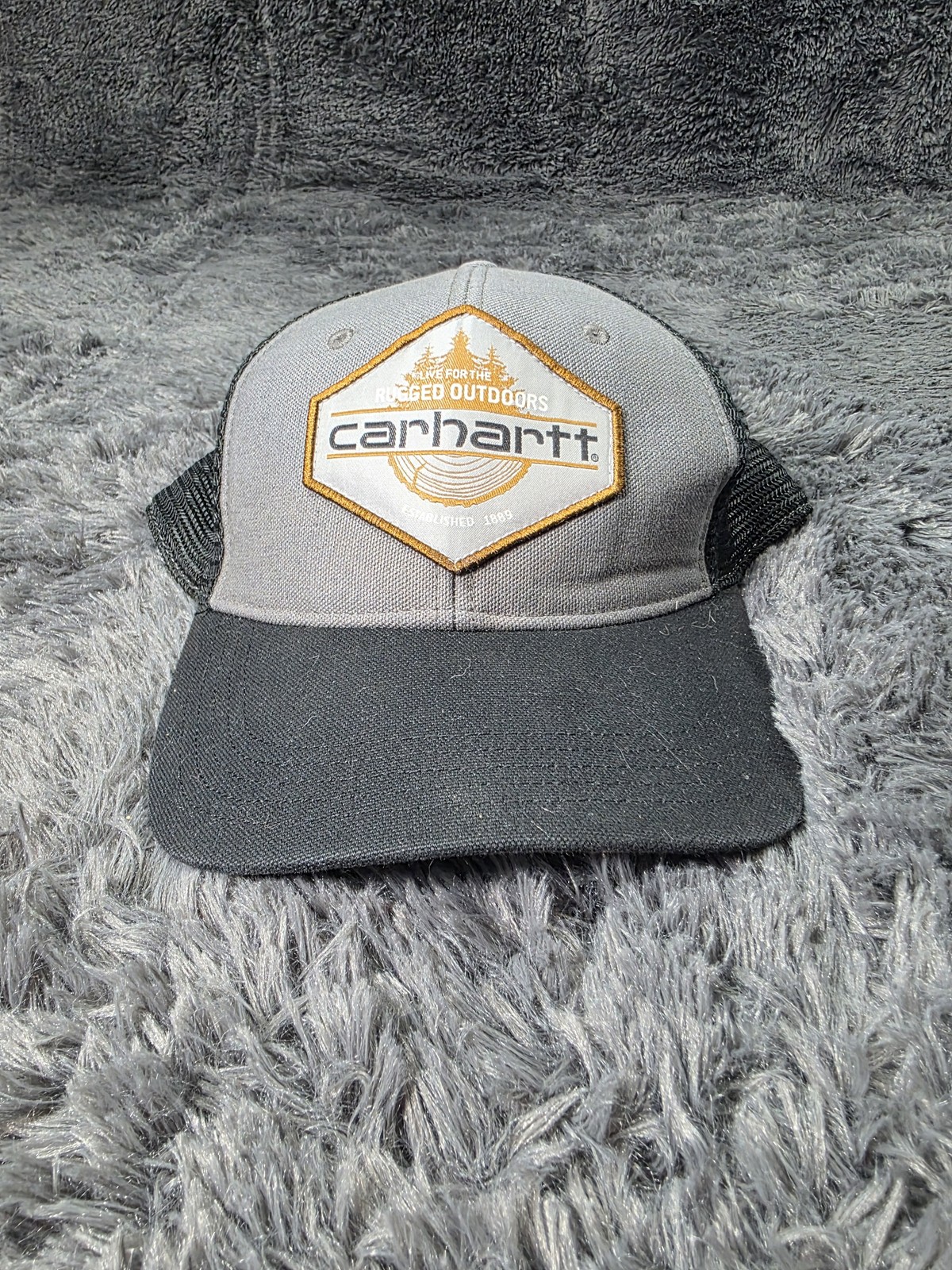 Carhartt Rugged Mesh Trucker Snapback Cap in Gray Black for Men