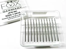 Jewelers Round Burs Carbide Kit 12 Sizes Jewelry & Watch Setting Set Fox Germany