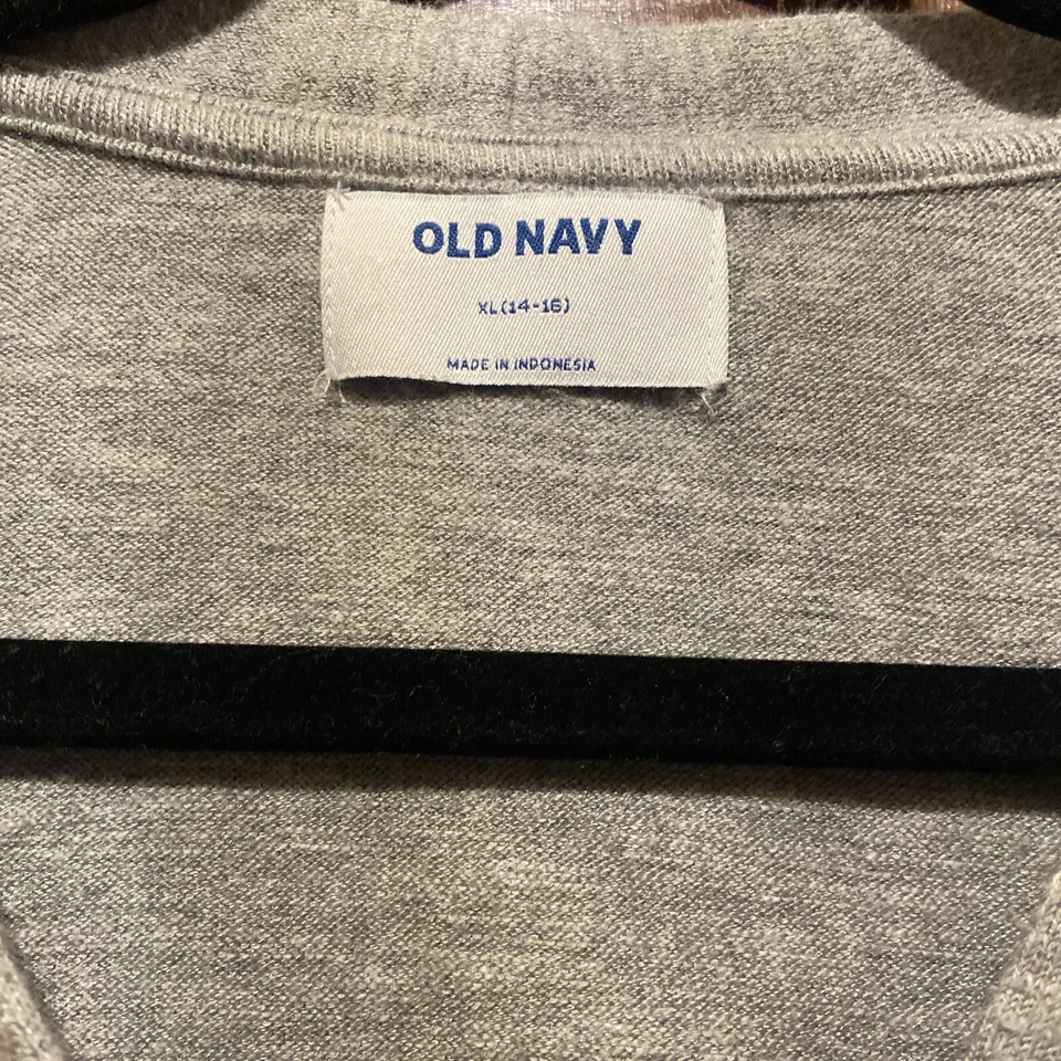 Suéter Recortado con Botones Gris Niñas Azul Marino Antiguo XL (14-16) Foto 3 de 4