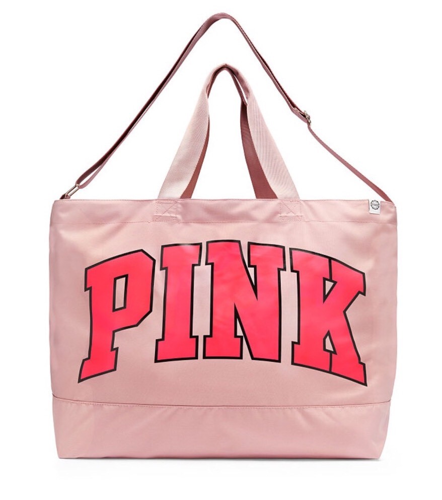 New Victoria's Secret PINK Light Pink Weekender Large Tote Bag