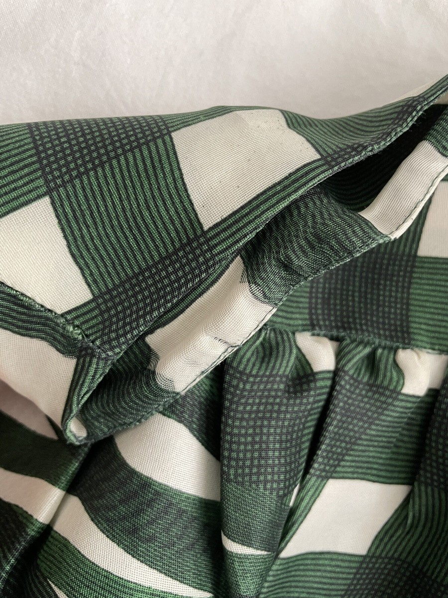 Rare Prada Fairy Spring 2008 Green Wavy Plaid Tier Full