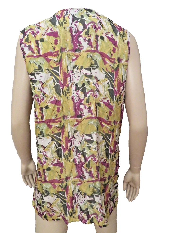 Blusa túnica camisa sin mangas Anthropologie Bogari talla M seda sin mangas con botones Foto 2 de 4