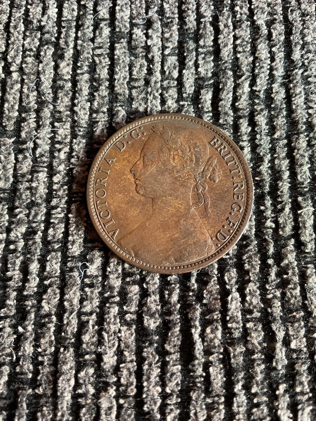 Collectible Junk Drawer Coin Lot Queen Victoria 1875 Penny Great Britain