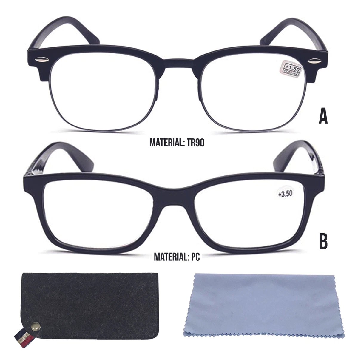 READING GLASSES 1.0 4.0 Unisex Men Women Ladies TR90 PC Designer Lightweight Eye