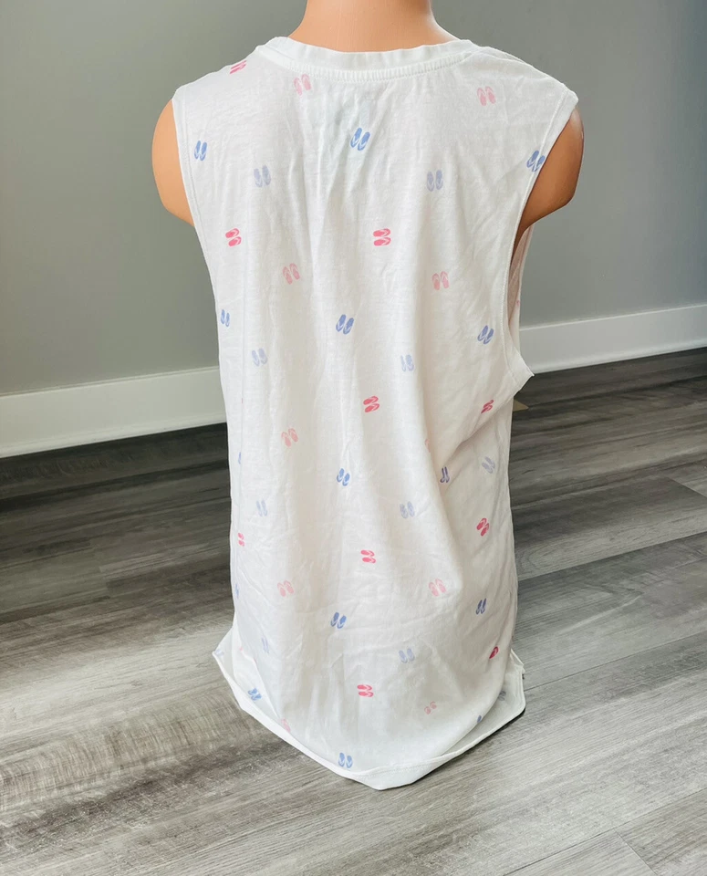 Camiseta sin mangas Doe Chanclas Blanca M Nueva con etiquetas Suave Sin mangas Foto 4 de 4