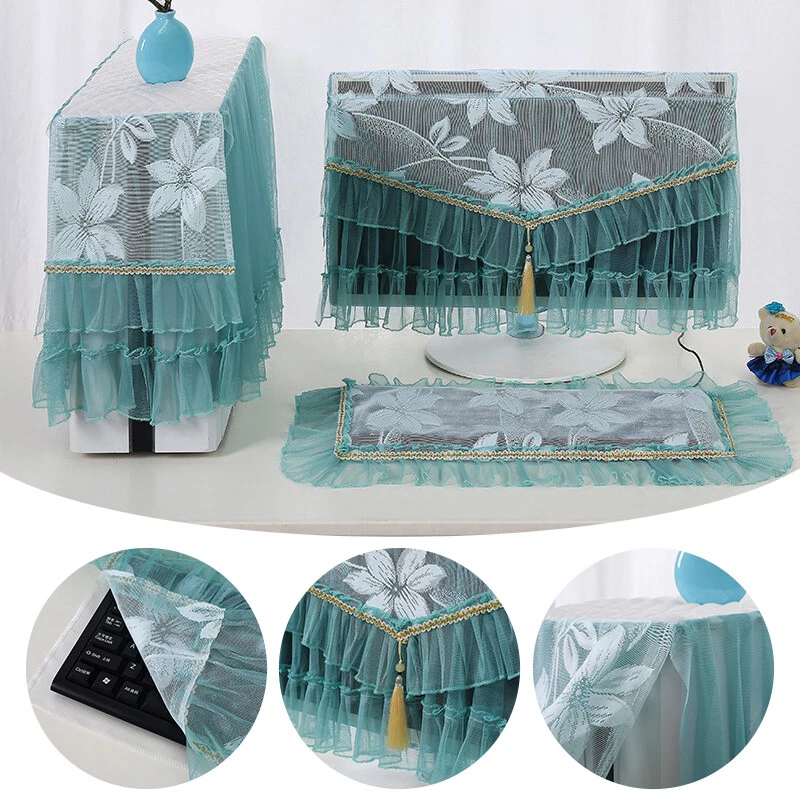 3PCS Lace Desktop Computer Dust Cover One Machine Protective Monitor Cover Cloth - Image 3 of 4