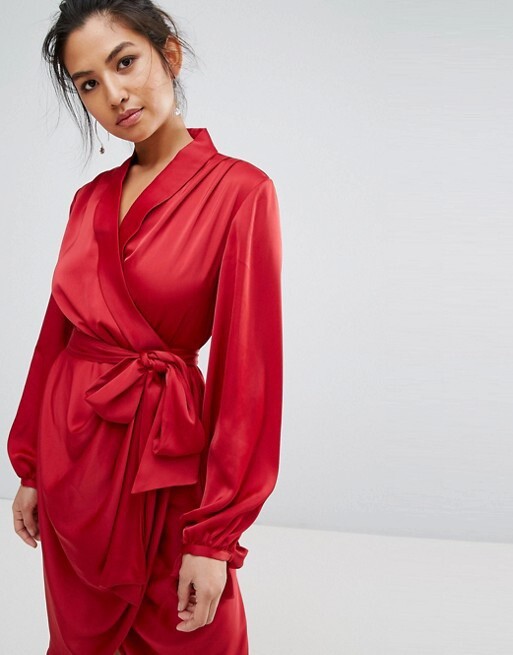 NWT C/meo Collective Influential Wrap Midi Dress Sz Small $245 | eBay