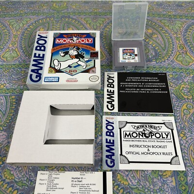 Monopoly (Nintendo Game Boy, 1991) Complete In Box GB CIB