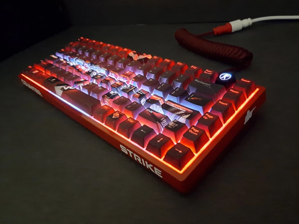 Custom 75% Mechanical Keyboard with AK-47 Theme and Yellow Lubed Switches for Gaming Enthusiasts