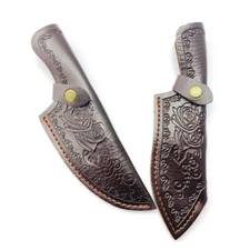 1 X Folding Faux Leather Embossed Knife Sheath Case for Fixed Blade Sheath Soft
