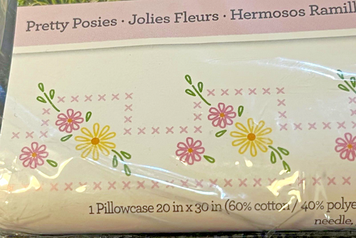 2015 Bucilla Pretty Posies 47694 Stamped Girls Pillowcase Dress Kit Summer Sun - Picture 2 of 4