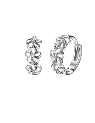 Pendientes Con  Baño De Plata ,  Aretes En Forma De Flores, earrings