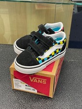 Children Shoes Vans Kids Old Skool V NEON GLOW CHECKERBOARD sz 6t new 3 