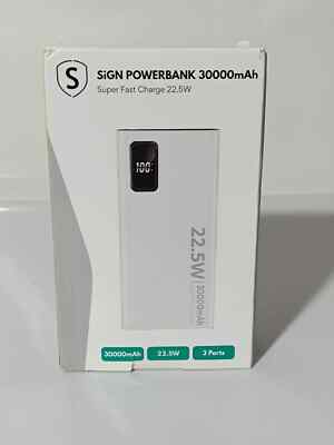 SIGN Super Powerbank 30000mAh, 22,5W USB-C/USB-A- Weiß_0.7_5