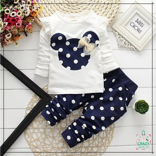 Completo due pezzi Minnie Mouse Pois Abbigliamento per bambini - kids - |  eBay