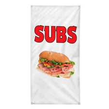 Vertical Vinyl Banner Multiple Sizes Subs Food and Drink Restaurant and Food