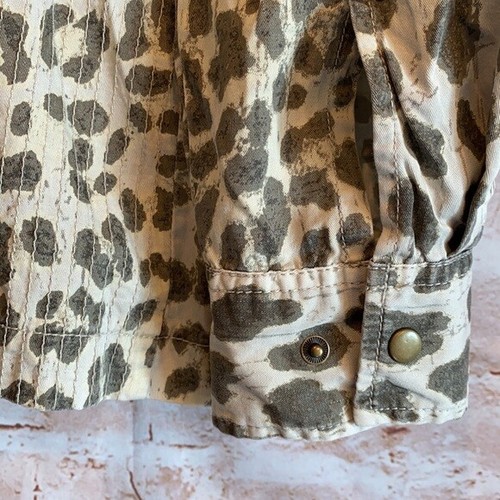 Lily Aldridge Velvet Aziya leopard army jacket S pockets unlined lightweight - Picture 10 of 12
