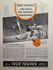 Vintage Print Ad 1937 True Temper Garden Tools American Fork & Hoe Cleveland OH