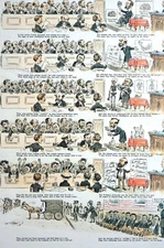Expert Witnesses 1893 LAWYERS TRIAL COURTROOM JURY FATIGUE DOCTORS Puck Print