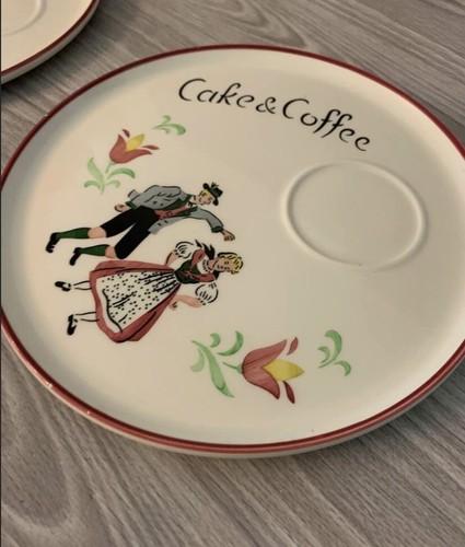 VINTAGE Kuchen & Kaffee Western Germany VOLKSPLATTE HAT CHIPS 2er SET - Bild 2 von 8