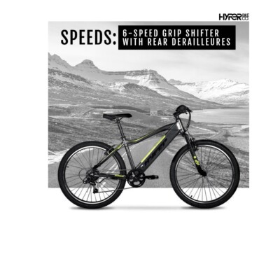 Electric Pedal Assist Mountain Bike 26In MTB 36 Volt Black,Hyper Bicycles E-Ride | eBay Electric Pedal Assist Mountain Bike 26In MTB 36 Volt Black,Hyper Bicycles E-Ride | eBay