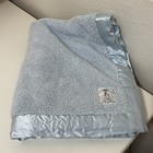 Little Giraffe Luxe Blue Chenille Baby Blanket Satin Trim USA Lovey Lovie