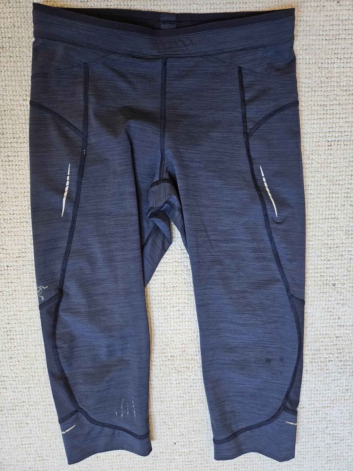 Arc'teryx Cropped Capri Leggings Blu Medium M Allenamento Corsa Piccolo Difetto(i)